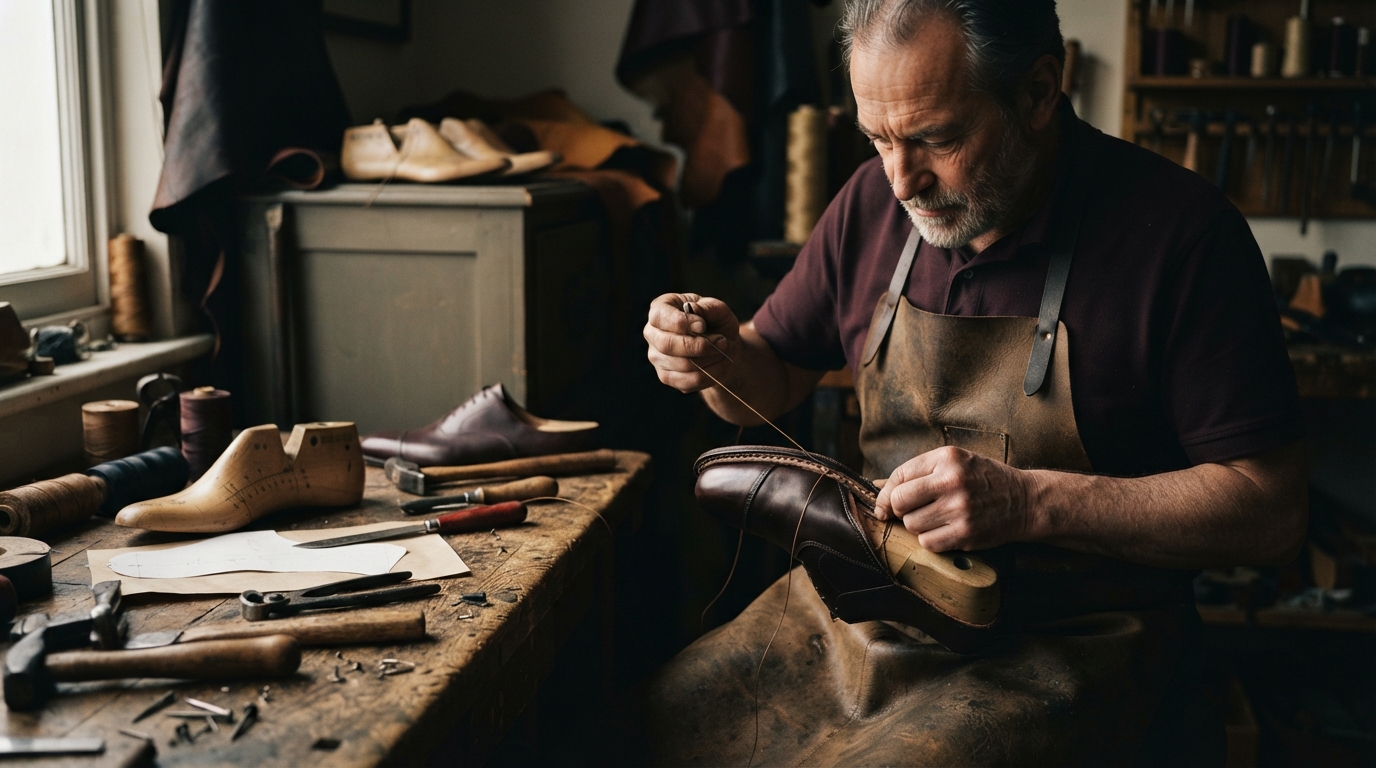Editorial illustration for How Bespoke Shoes Are Made: The Last, the Fitting, and the Craft Between