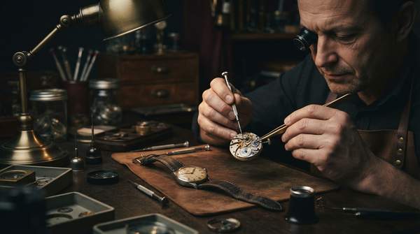 Editorial illustration for Restoring a Vintage Watch: A Framework for Deciding Between Originality and Function