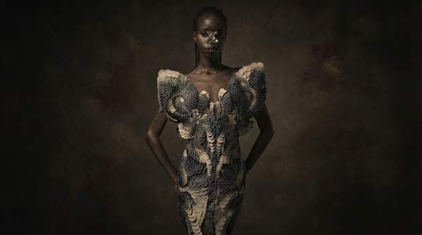 Editorial illustration for Two Paths to Sustainable Couture: Upcycled Scraps or Lab-Grown Fibers